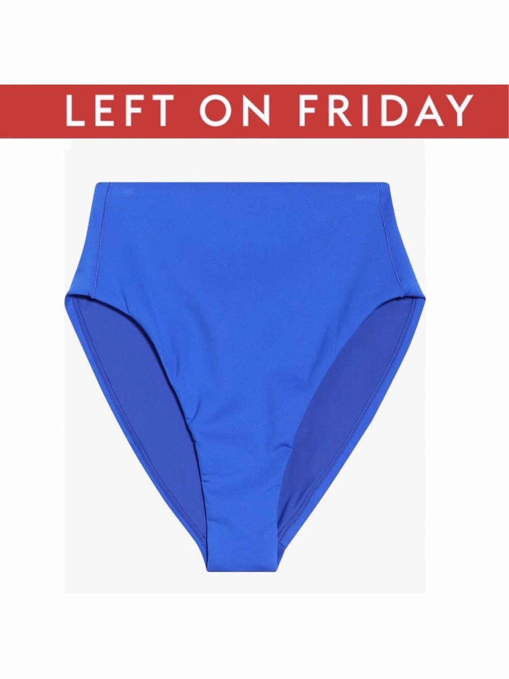 LEFT ON FRIDAY Hi Hi High Waist Bikini Bottoms First Place Blue Sz M NWT